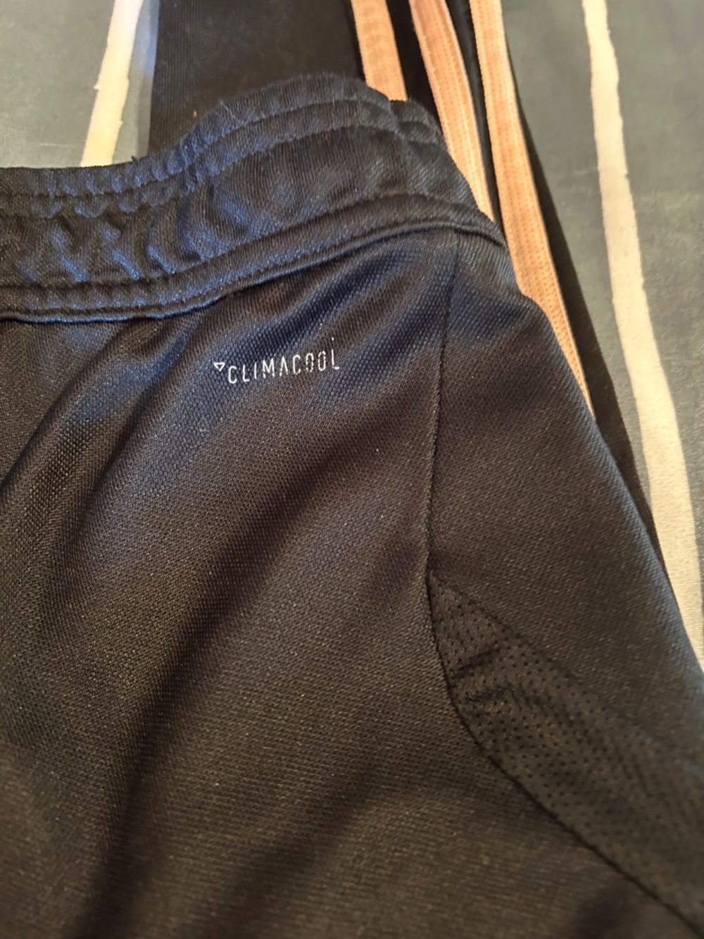 adidas Black Track Pants with Pink Side Stripes - Picture 5 of 8